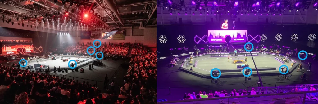 Broadcast Camera Setup in Table Tennis Court of Infinity Arena at WTT Events