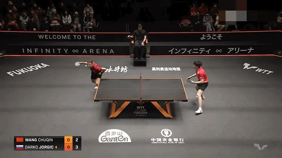 Wang Chuqin’s backhand crosscourt shots.