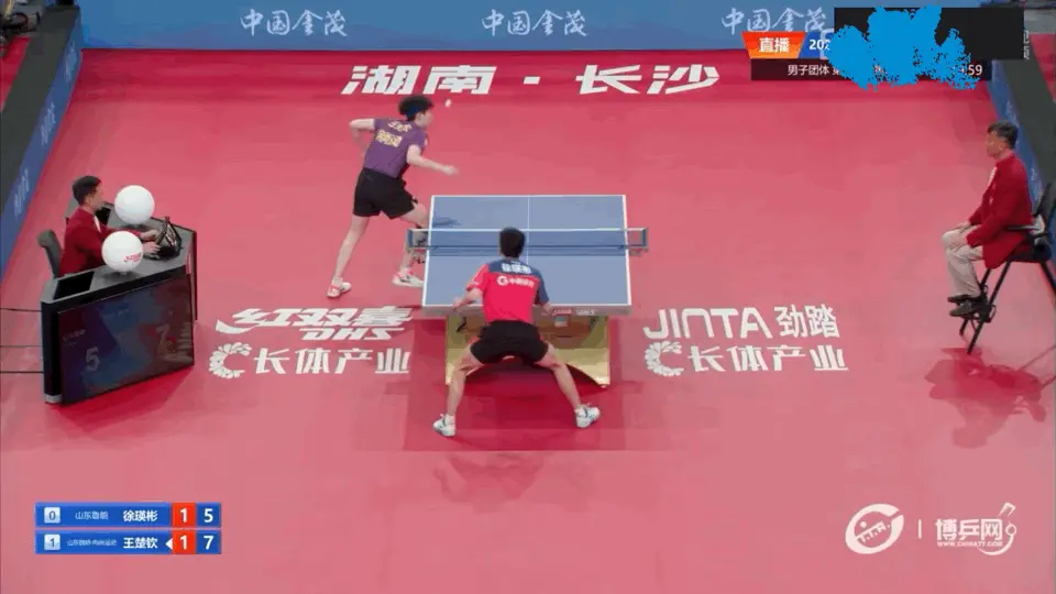 Wang Chuqin’s backhand crosscourt shots.