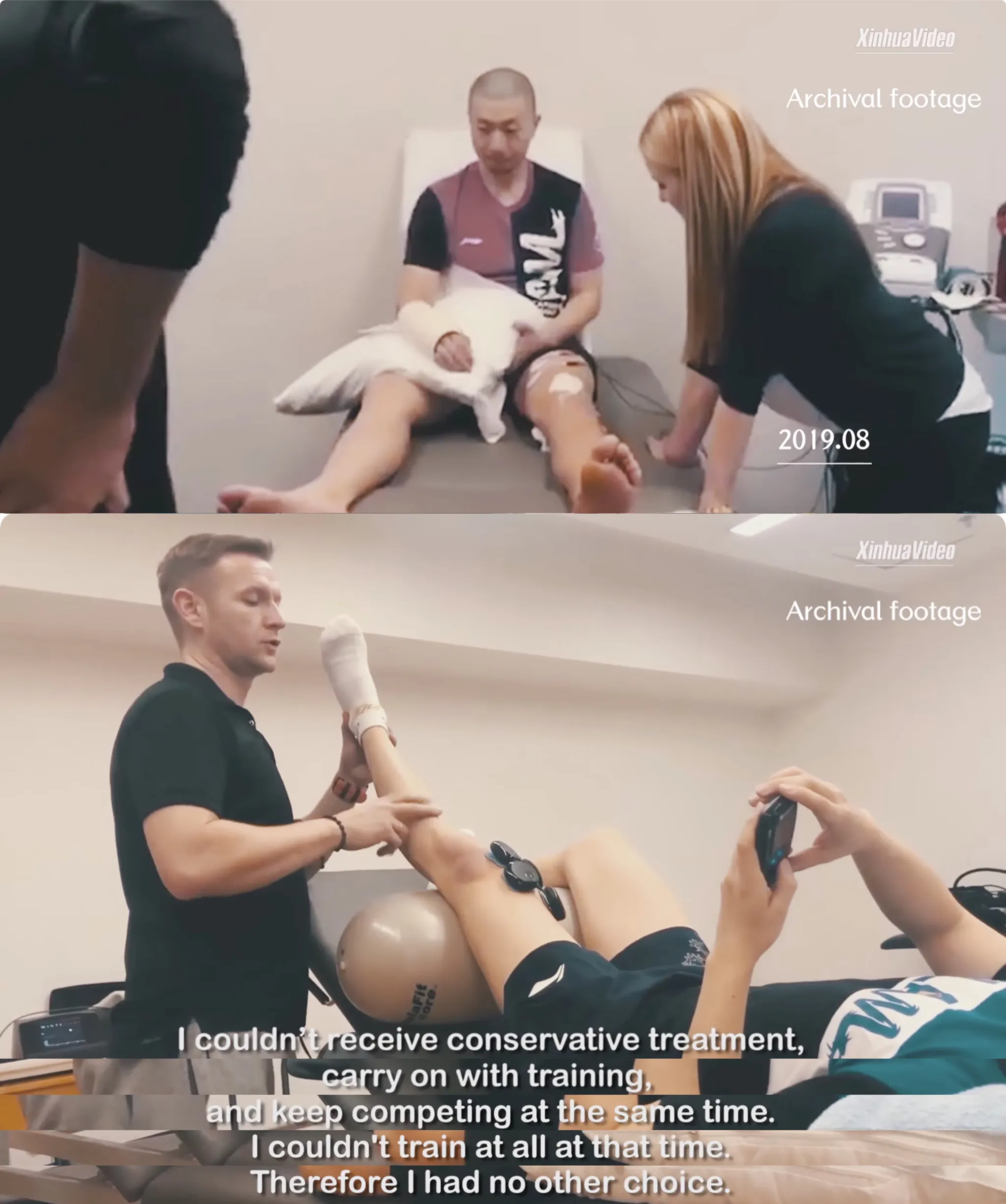 A rare clip from Ma Long’s knee surgery in 2019, featured in the documentary Through Pandemic to Olympics 2020+1.