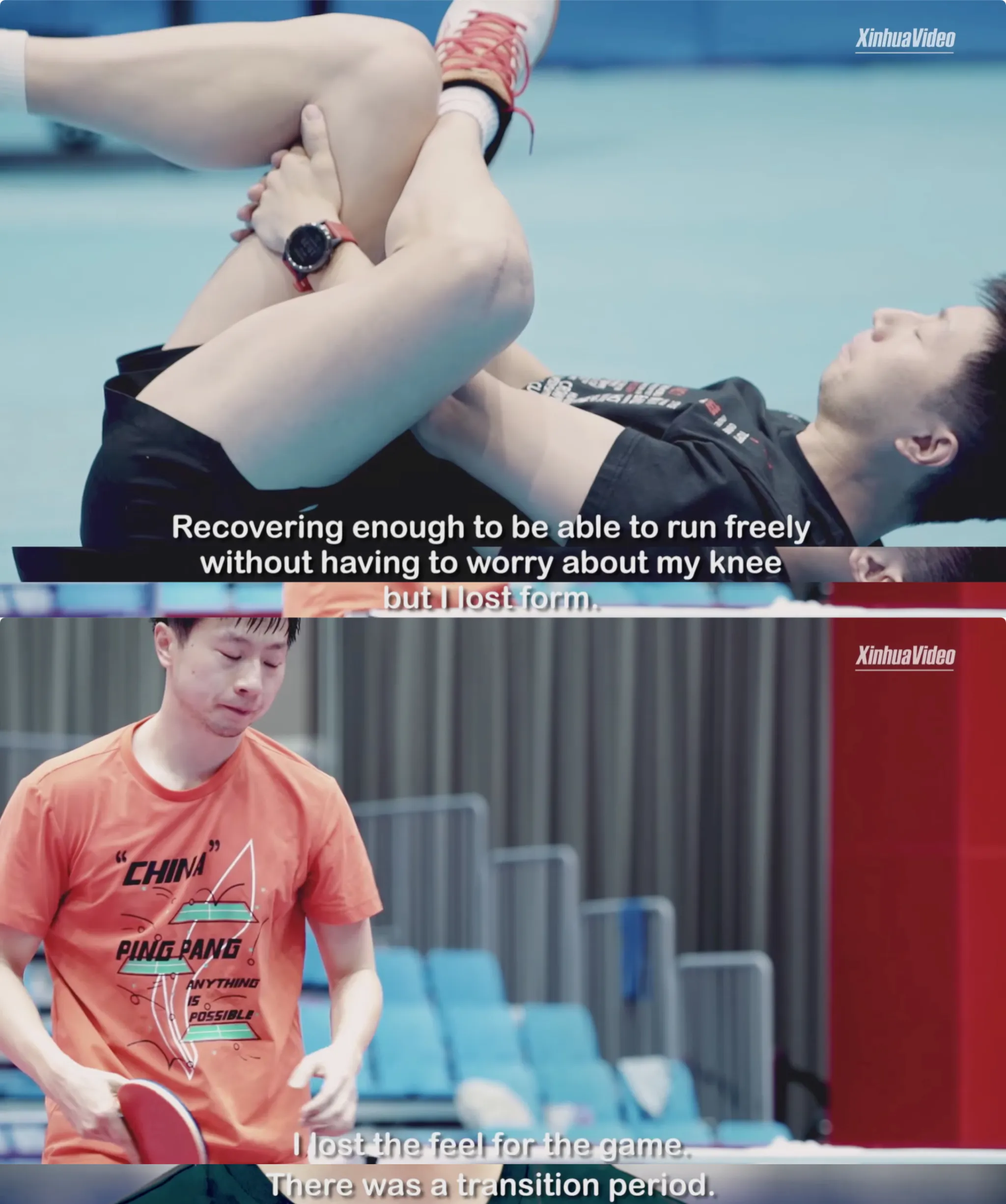 A rare clip from Ma Long’s knee surgery in 2019, featured in the documentary Through Pandemic to Olympics 2020+1.