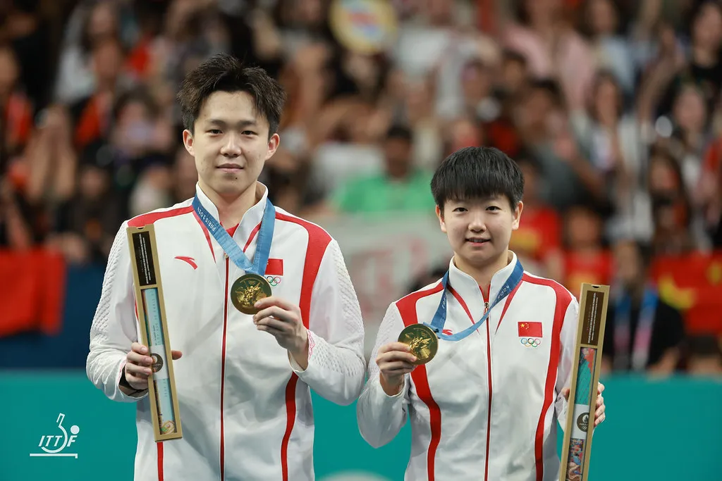 Wang Chuqin and Sun Yingsha won the mixed doubles final at 2024 Paris Olympics.