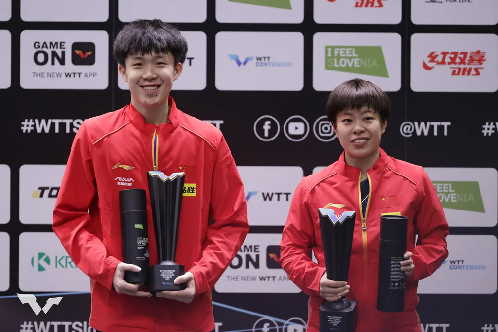 Wang Chuqin and Wang Yidi claimed mixed doubles title at WTT Contender Novo Mesto 2021