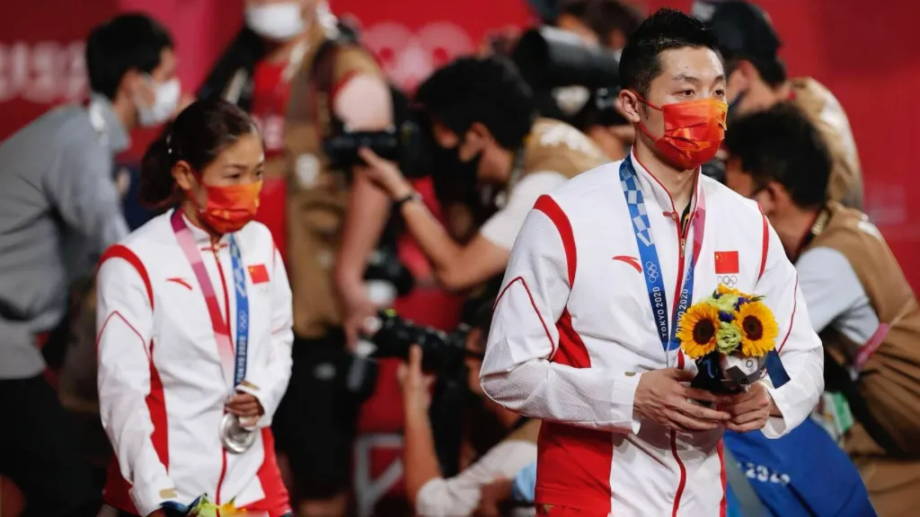 Xu Xin and Liu Shiwen got the silver at Tokyo Olympics in 2021.